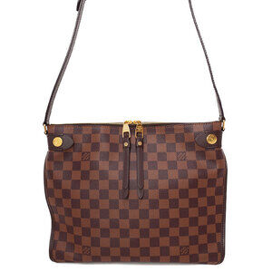 Louis Vuitton Damier Duomo Hobo Shoulder Bag Canvas Ebene Brown Leather
